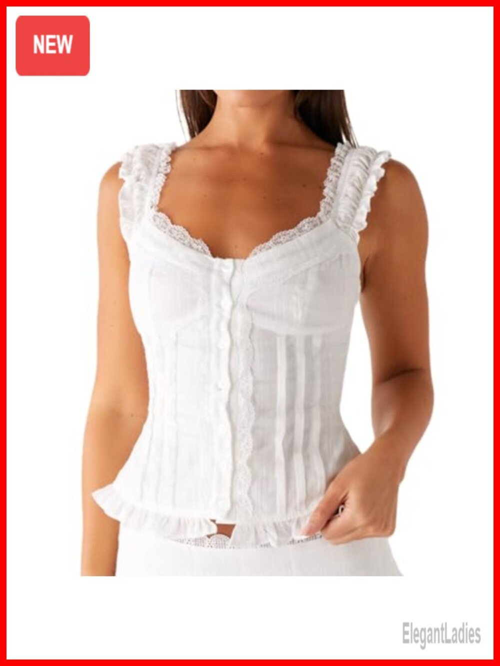 Lace Tank Top Square Neck Crop Cami Y2K Open Front Streetwear